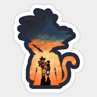 GOKU'S FAMILY WALKING ON SUNSET Sticker